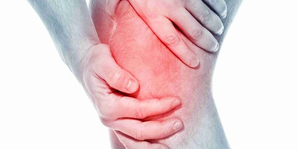 Péng an engem gebéit oder ronnen Knéi ass e Symptom vun Arthrosis vum Knéi Gelenk